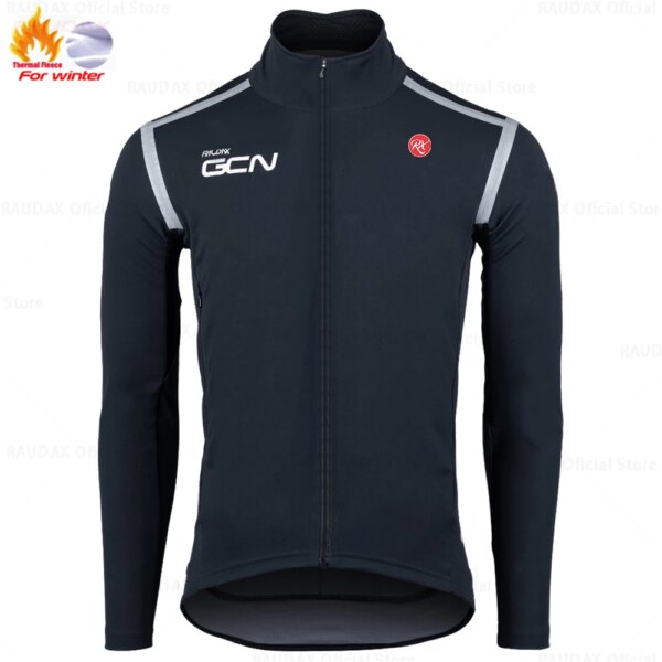 RAUDAX GCN Team 2023, trajes de ciclismo de carreras para hombre, conjunto de Jersey polar cálido para invierno, ropa de ciclismo de manga larga para triatlón de montaña