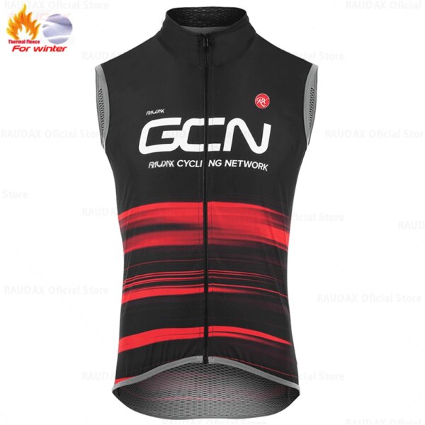 RAUDAX GCN Team 2023 nuevos chalecos de ciclismo de invierno sin mangas, chalecos térmicos de lana cálidos para bicicleta, conducción al aire libre, camisetas deportivas de ciclismo