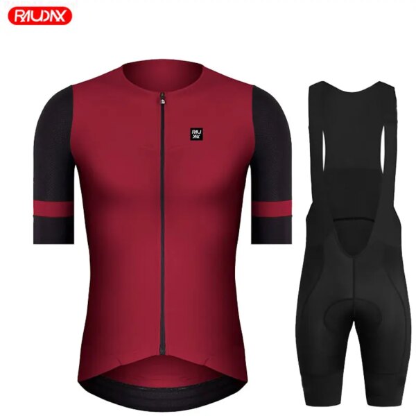 RAUDAX-ropa de Ciclismo para equipo deportivo para hombre, camisetas de Ciclismo transpirables, conjuntos de Ciclismo de manga corta, Maillot de Ciclismo, verano 2022