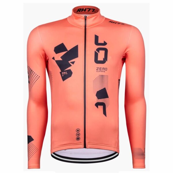 RH77 Jerseys de ciclismo para hombre, Maillot térmico de lana para invierno, ropa de equipo profesional, ropa para bicicleta de carretera al aire libre