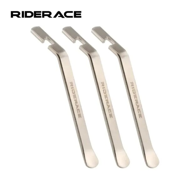 RIDERACE, 3 uds., herramientas de servicio de reparación de tubos de palanca para neumáticos de bicicleta, tratamiento térmico de acero al carbono, abridor de neumáticos de bicicleta, removedor de barra de cuervo