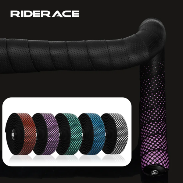 Cintas de manillar de bicicleta RIDERACE para manillar de bicicleta de carretera gradiente de puntos elástico antideslizante PU EVA correas de ciclismo suaves y transpirables