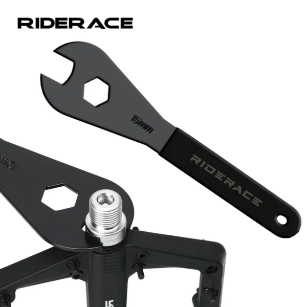 RIDERACE-llave para Pedal de bicicleta, 15mm, duradera para bujes de bicicleta de montaña MTB, removedor de instalación, llave inglesa, herramientas de reparación de Ciclismo de Carretera