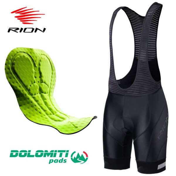 RION-pantalones cortos con pechera para Ciclismo para hombre, medias para bicicleta de montaña, Dolomiti, almohadilla de larga distancia, ropa para Ciclismo de verano