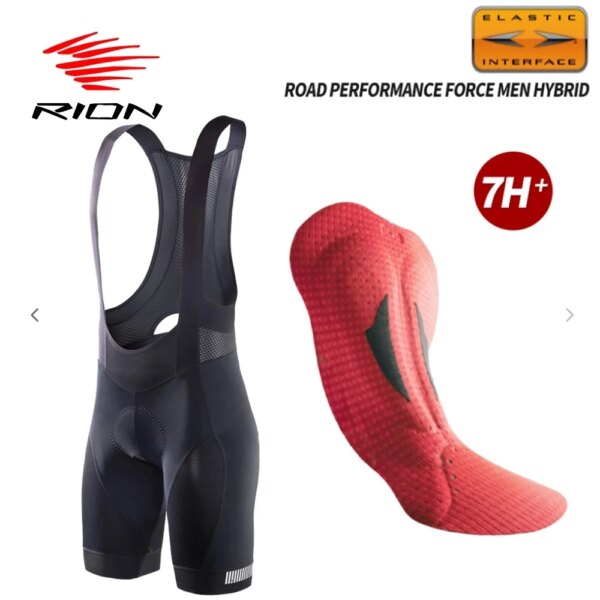 RION-pantalones cortos con pechera para ciclismo para hombre, ropa interior para bicicleta de verano, cojín con interfaz elástica, medias acolchadas 3D para bicicleta de montaña y descenso