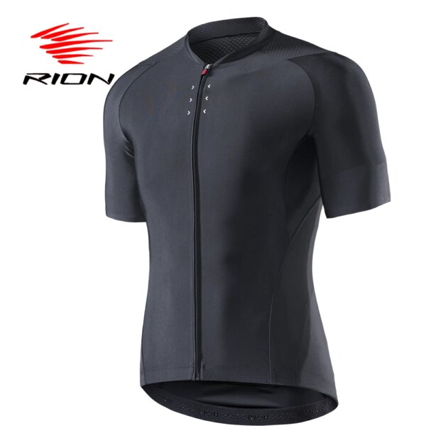 RION-camisetas reflectantes negras para ciclismo de hombre, camisetas de manga corta para verano, Motocross, bicicleta de montaña, descenso, carreras y carretera