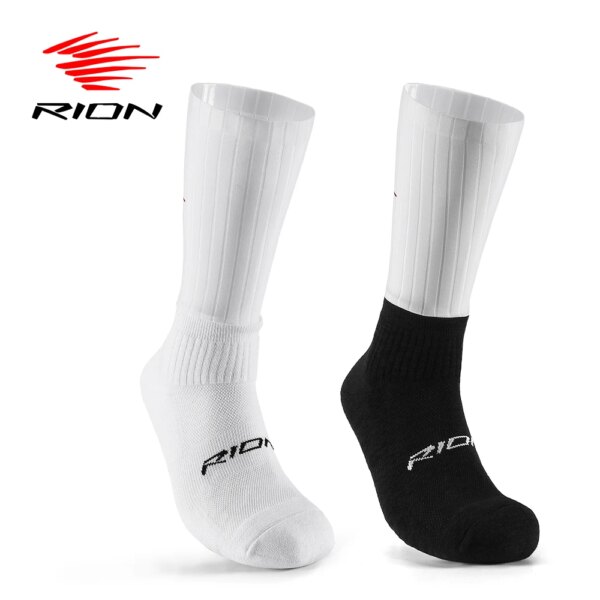 RION Calcetines de ciclismo unisex con soporte para el tobillo Ropa deportiva Bicicleta Correr Baloncesto Bicicleta atlética Trekking Media pantorrilla Transpirable