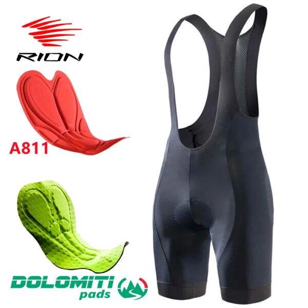 RION-pantalones cortos con pechera para Ciclismo para hombre, Culotte clásico de alta calidad, ropa de Ciclismo de montaña, tirantes Dolomiti