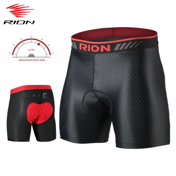 RION-pantalones cortos de Ciclismo para hombre, ropa interior para Ciclismo de descenso, almohadilla para bicicleta profesional, ropa interior a prueba de golpes para Ciclismo