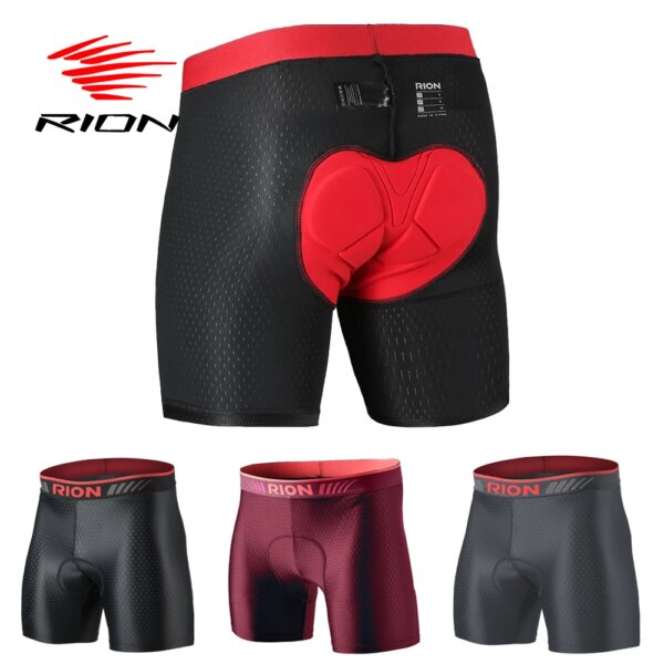 RION-pantalones cortos de ciclismo para hombre, ropa interior para hombre, medias para deportes de bicicleta de montaña y carretera, a prueba de golpes, cintura elástica acolchada 5H