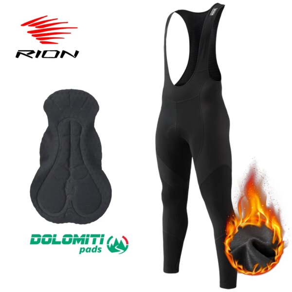 RION-pantalones largos de ciclismo para hombre, medias para bicicleta de montaña, con almohadilla de Gel transpirable, de larga distancia profesional, para invierno