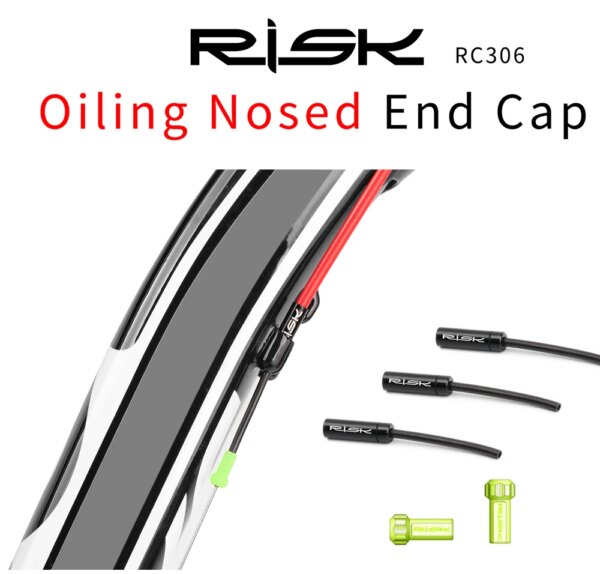 RISK 10 Uds. Cable de cambio de bicicleta de aluminio de 4mm, tapas de extremo de línea de freno de 5mm, funda de tubo de alambre a prueba de polvo para bicicleta de carretera de montaña MTB