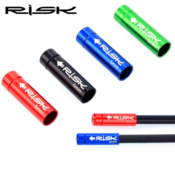 RISK 10 unids/lote Universal 4mm/5mm MTB bicicleta de carretera cambio de freno Cable del desviador tapa final punta de alambre virolas para plegar