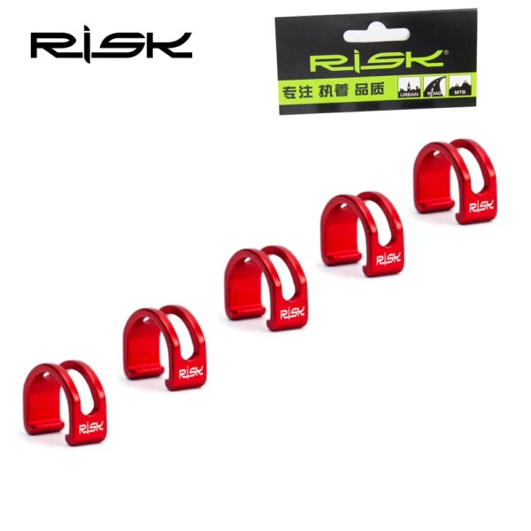 RISK 5 uds bicicleta MTB C Clips hebilla manguera freno Cable de engranaje guía de carcasa aplicable al Cable de cambio Cable de freno tubo de aceite