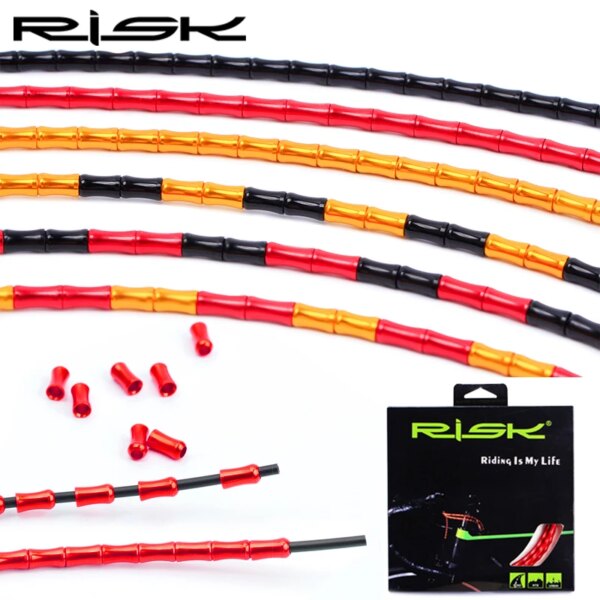 RISK-Kit de carcasa de Cable de enlace de bambú, juego de cables de aluminio para bicicleta de montaña, freno de bicicleta de carretera/cambio, accesorios de Cable de bicicleta ultraligeros