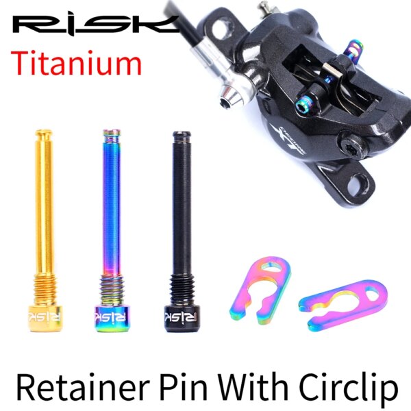 RISK-pernos de pastilla de freno de disco hidráulico para bicicleta, Pin de fijación de aleación de titanio M4, insertos de pinza, tornillos hexagonales, Pin de retenedor con Circli