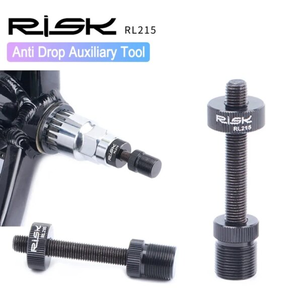 RISK RL215 eje de bicicleta soporte inferior eje acero aleación de aluminio anticaída varilla fija auxiliar herramientas de reparación de desmontaje de bicicleta