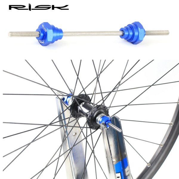 RISK RL229-adaptador de eje pasante para bicicleta, soportes de alineación de ruedas, herramienta de reparación de buje de 12/15/20mm de longitud de 200mm