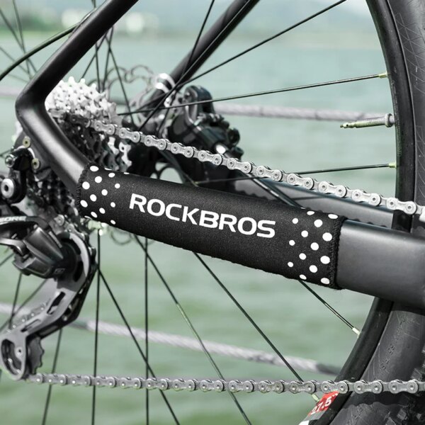 ROCKBROS-Protector de cadena de bicicleta, almohadilla protectora de neopreno para marco de bicicleta, Protector de cadena de horquilla trasera, accesorios para el cuidado de la bicicleta