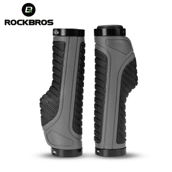 Empuñaduras de bicicleta ROCKBROS MTB, empuñaduras de manillar de goma de doble bloqueo, empuñaduras de bicicleta suaves antideslizantes y absorbentes, manillar bmx