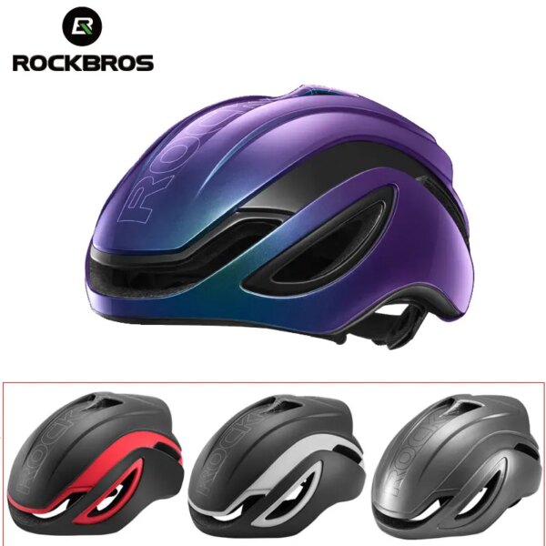 Casco de bicicleta ROCKBROS para hombre, ultraligero, moldeado integralmente, casco de ciclismo con hebilla magnética, gorra de seguridad para bicicleta de carretera que se adapta a 55-61cm