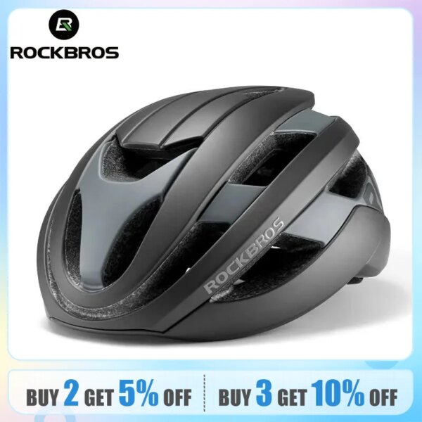 ROCKBROS-casco ultraligero para bicicleta de montaña para hombre y mujer, casco moldeado integralmente de seguridad para carretera, transpirable y Ajustable