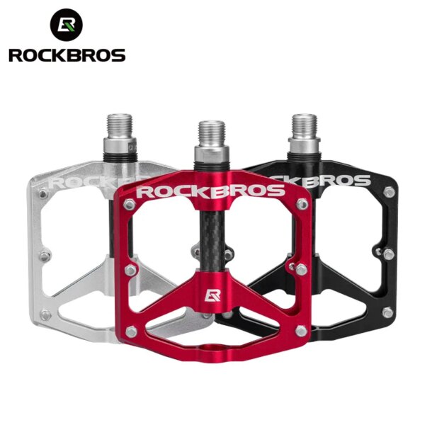 Pedales ultraligeros ROCKBROS para bicicleta, 4 rodamientos PeIlin, pedales planos para bicicleta CNC, aleación de aluminio, resistente al agua, Pedal de Ciclismo de Carretera MTB