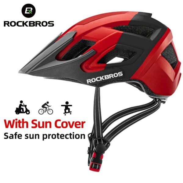 Casco de bicicleta ROCKBROS, transpirable, moldeado integralmente, casco de ciclismo a prueba de golpes, MTB, carretera, hombres, mujeres, casco aerodinámico ligero para bicicleta