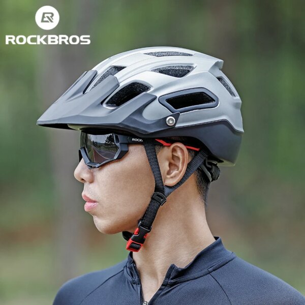 ROCKBROS-casco de bicicleta para hombre y mujer, casco de seguridad EPS para ciclismo, ultraligero, moldeado integralmente, para bicicleta de montaña y carretera