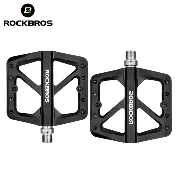 Pedales de bicicleta ROCKBROS, rodamientos de sello ultraligeros, pedales de nailon para ciclismo de montaña o carretera, pedales de plataforma plana, accesorios de piezas de bicicleta