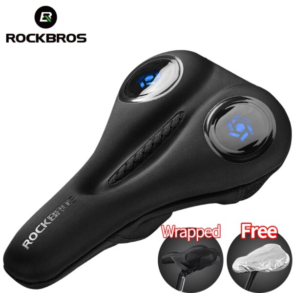 ROCKBROS-funda para sillín de bicicleta, sillín de silicona, hueco, transpirable, funda para cojín de asiento de bicicleta, sillín de gel de sílice, accesorio para ciclismo