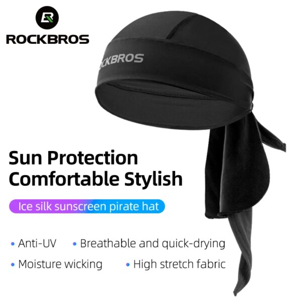 ROCKBROS-Pañuelo para bicicleta de ciclismo, transpirable, elástico, para hombres y mujeres, para correr al aire libre, senderismo, gorra con protección solar, diadema