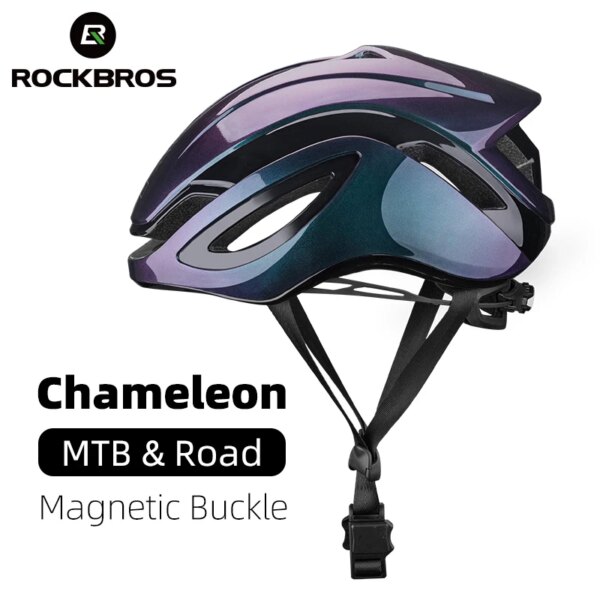 ROCKBROS-casco de ciclismo integralmente moldeado, a prueba de golpes, ajustable, reflectante, ultraligero, neumático, para hombre y mujer, Casco de Bicicleta de carretera MTB