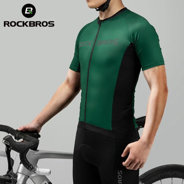 ROCKBROS-Conjunto de Jersey de ciclismo para hombre, trajes de ciclismo transpirables y respetuosos con la piel, traje deportivo de manga corta de secado rápido para verano 2022
