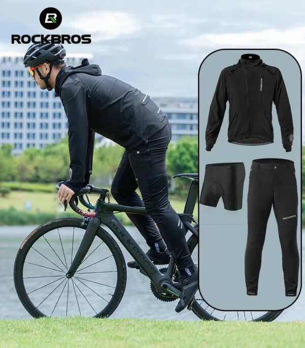 ROCKBROS-Conjunto de Jersey de ciclismo para hombre y mujer, chaqueta para bicicleta de montaña, camisa deportiva transpirable de manga corta, ropa con pechera para bicicleta, traje de moto