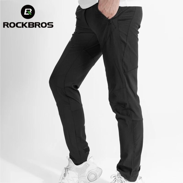 Pantalones de ciclismo ROCKBROS para hombre y mujer, pantalones deportivos transpirables de secado rápido para correr, Fitness, para primavera y verano