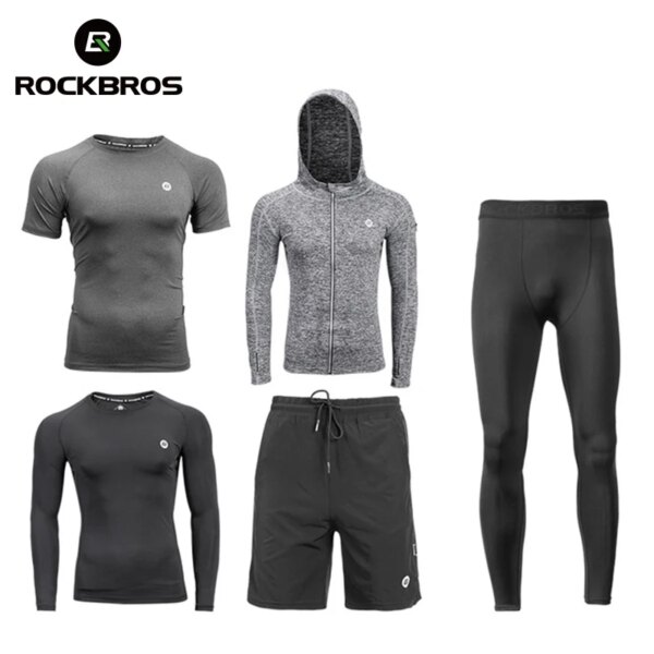 ROCKBROS-Conjuntos de ciclismo para hombre y mujer, trajes de secado rápido para bicicleta, correr, correr, entrenamiento, gimnasio, Fitness, chándales, conjuntos deportivos, ropa