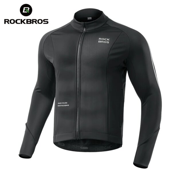 ROCKBROS-Camiseta de lana para ciclismo, ropa vikinga de manga larga para invierno, chaqueta superior para bicicleta de montaña y carretera, ropa a prueba de viento