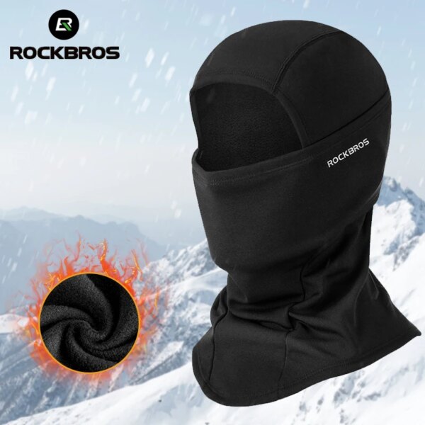 ROCKBROS-mascarilla facial completa, bufanda cálida para invierno, pasamontañas, forro para casco, pesca, esquí, senderismo, máscara para bicicleta, casco transpirable a prueba de viento