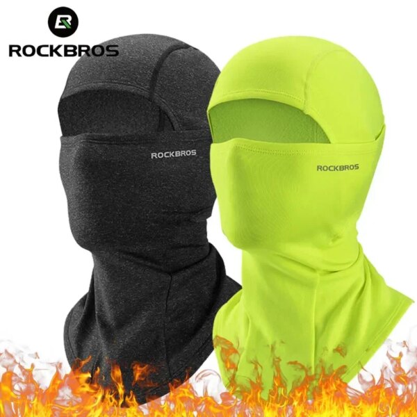 ROCKBROS-pasamontañas para mantener el calor, casco de invierno para motocicleta y bicicleta, gorro interior para ciclismo, esquí, mascarilla térmica a prueba de viento