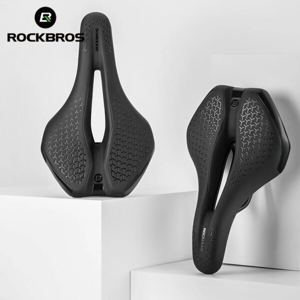 ROCKBROS-sillín de bicicleta ligero, asiento con absorción de impacto, esponja hueca de alta densidad, asiento delantero de carrera para bicicleta de montaña, accesorios