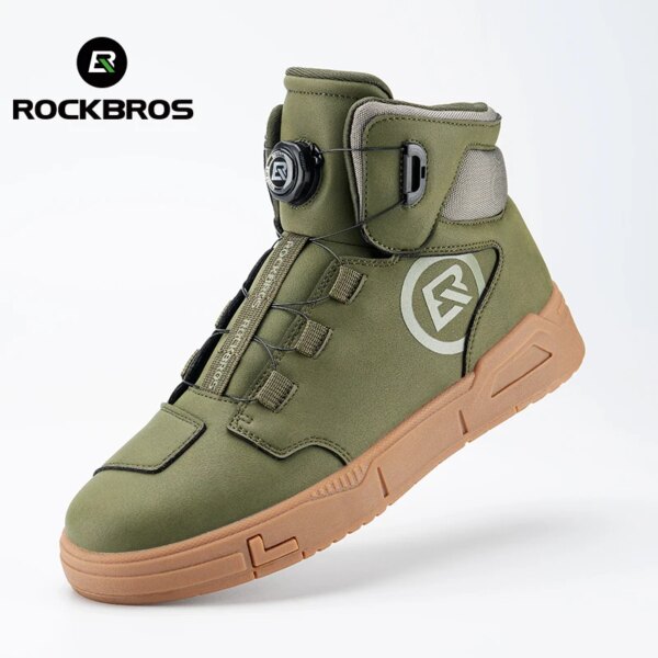 ROCKBROS-zapatos de bicicleta para hombre, botas planas, zapatos de Ciclismo de Carretera y motocicleta, calzado deportivo informal para exteriores, zapatillas de deporte para senderismo y pesca