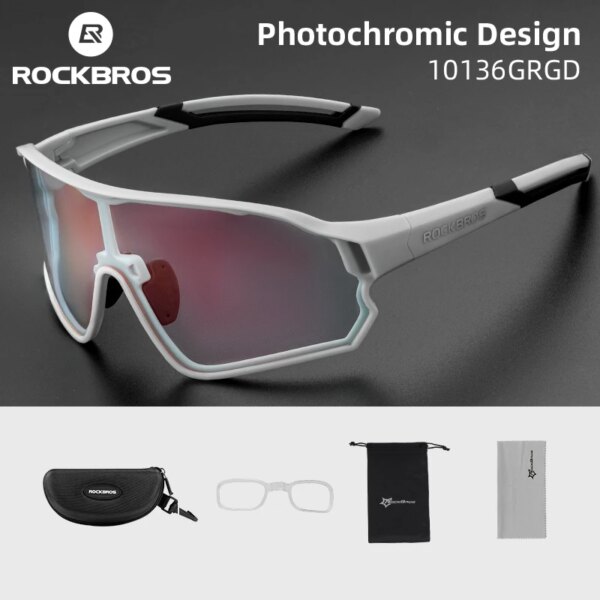 ROCKBROS-gafas fotocromáticas para ciclismo, gafas de sol UV400 para deportes al aire libre, gafas flexibles ligeras para carreras de montaña