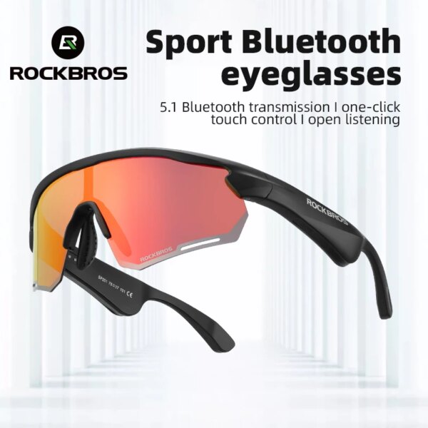 ROCKBROS gafas de ciclismo fotocromáticas polarizadas gafas de sol inalámbricas Bluetooth MP3 deportes al aire libre UV400 gafas de ciclismo