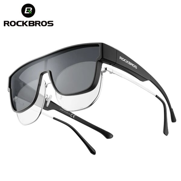 ROCKBROS gafas de sol polarizadas cubren gafas graduadas para miopía para conducir, pescar, senderismo, gafas UV400, gafas para bicicleta