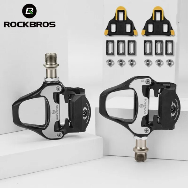 ROCKBROS SPD-SL-pedales autoblocantes para bicicleta de carretera, aleación de aluminio ultraligera, 2 rodamientos sellados, pieza de bicicleta