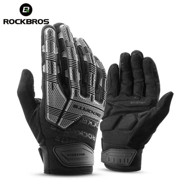 ROCKBROS-guantes tácticos con pantalla táctil para ciclismo, guantes térmicos cálidos para ciclismo de montaña, invierno y otoño