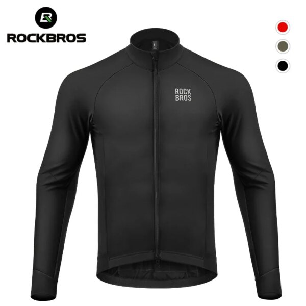 ROCKBROS-Chaqueta térmica para ciclismo de invierno, abrigo polar cálido para bicicleta de montaña, Jersey cortavientos, ropa para exteriores