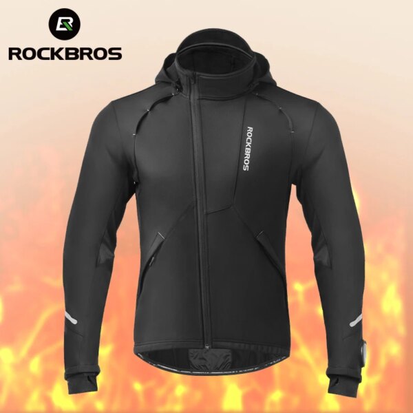 ROCKBROS-Chaqueta de invierno a prueba de viento para ciclismo, ropa térmica para hombre y mujer, ropa para bicicleta, chaqueta deportiva más cálida