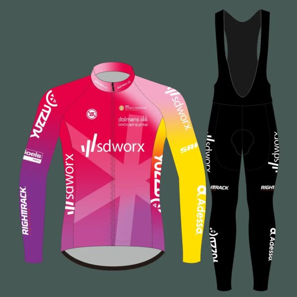 RT SDWORX Jerseys de ciclismo Primavera Otoño Invierno Traje de manga larga Ropa de ciclismo colorida Ropa de bicicleta de carretera al aire libre